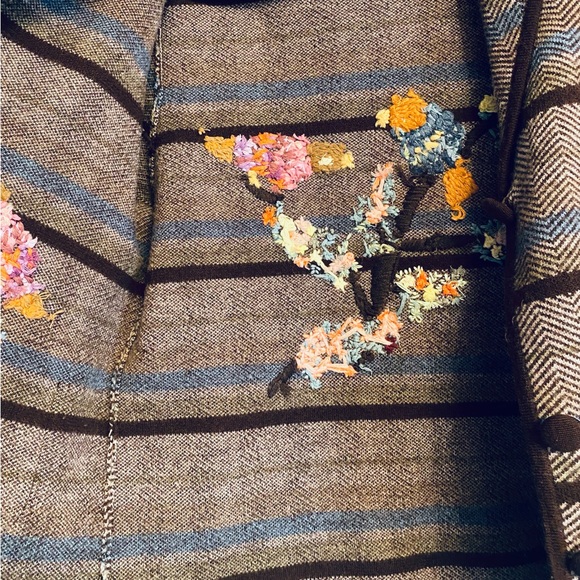 Moth Anthropologie Hand Embroidered Merino Wool Long Sleeve Jacket - Picture 11 of 12